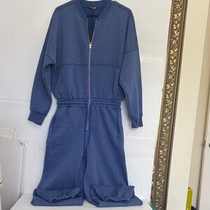 Fashion Nova Blue Zip-Up Jacket